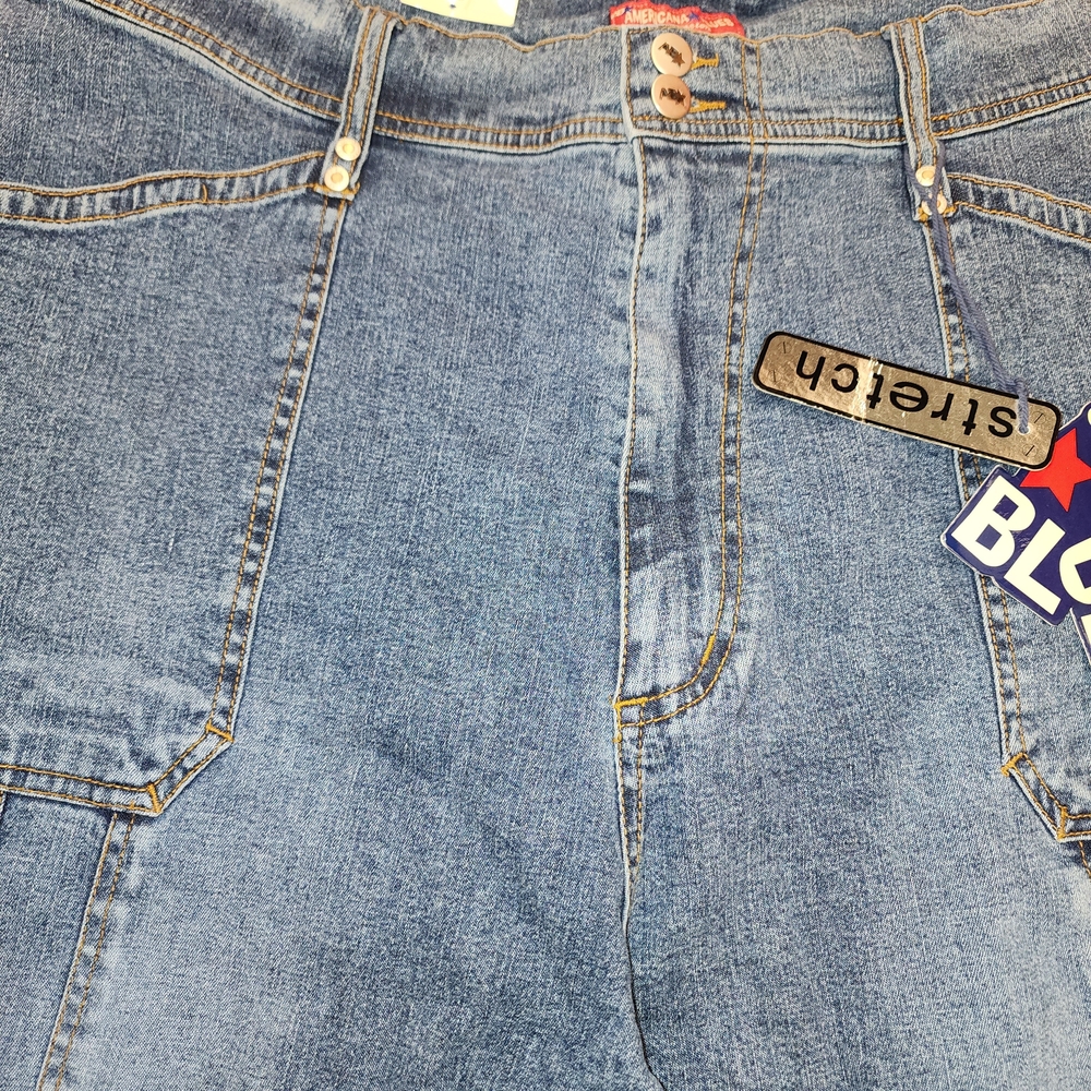 Americana Blues Women's Stretch Blue Cargo Utility Jeans. Size 24. NWT! - Picture 3 of 8